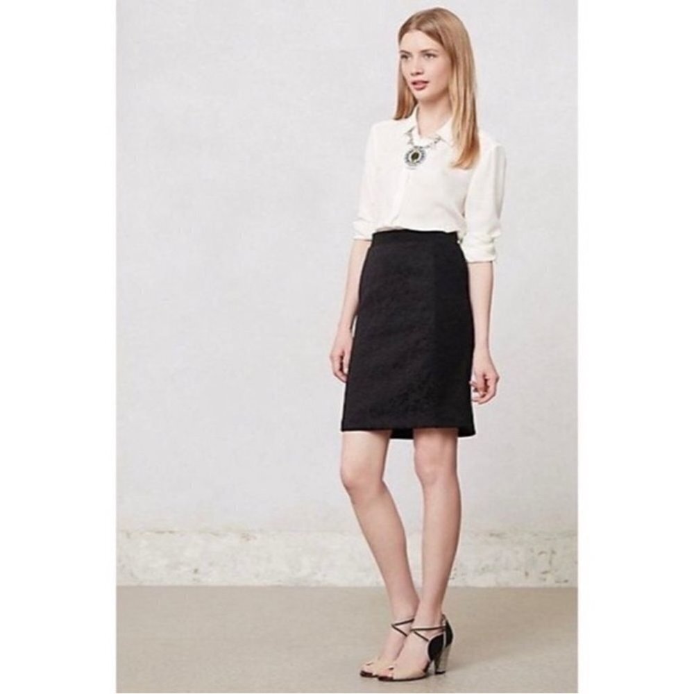 Anthropologie Moulinette Soeurs Black Pencil Skirt Size 4